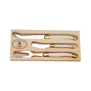 Jean Dubost Laguiole 3Pc Cheese Set, Beige